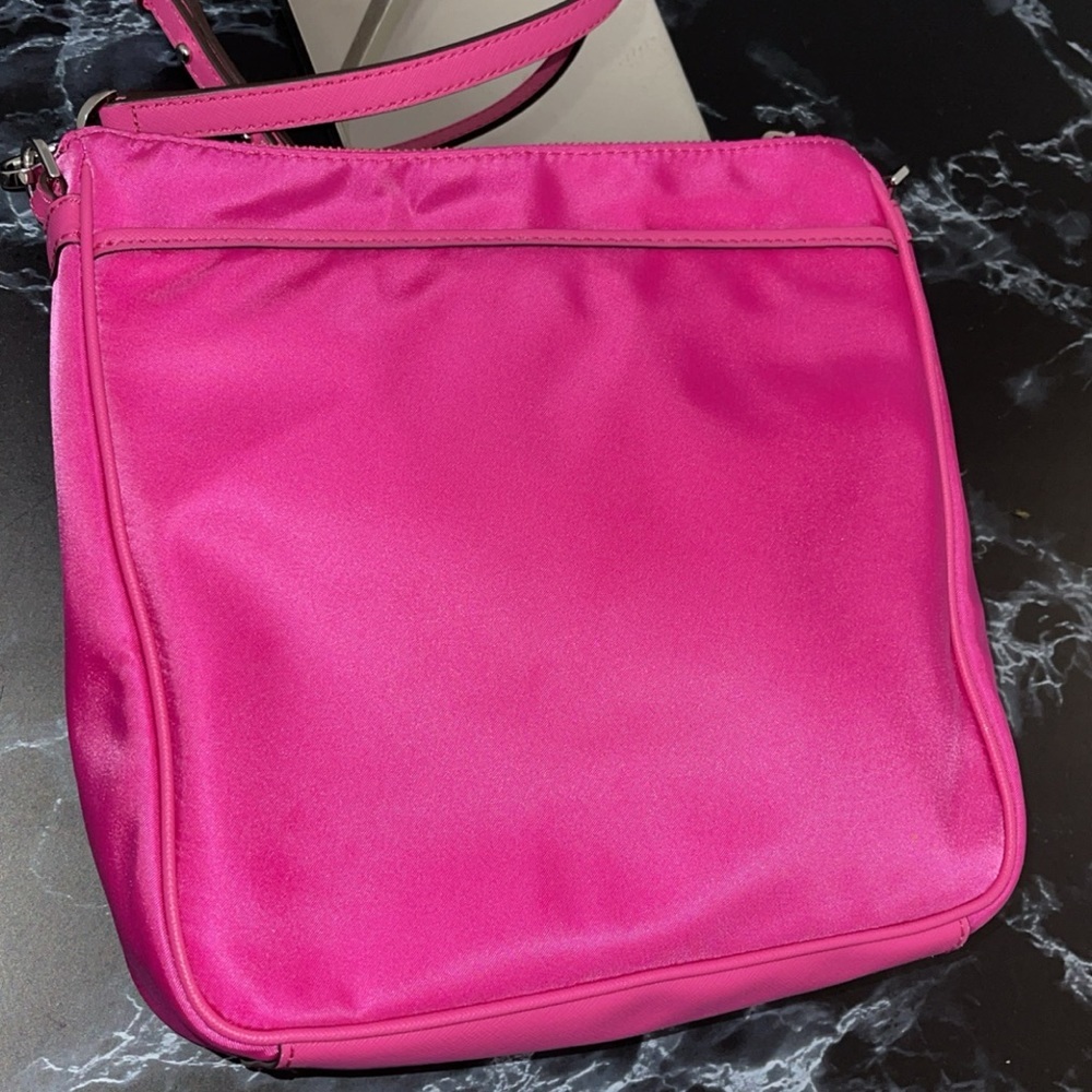MICHAEL KORS Bag Jet Set Nylon Hot Pink Gabardine Messenger Crossbody AUTHENTIC - Picture 11 of 15